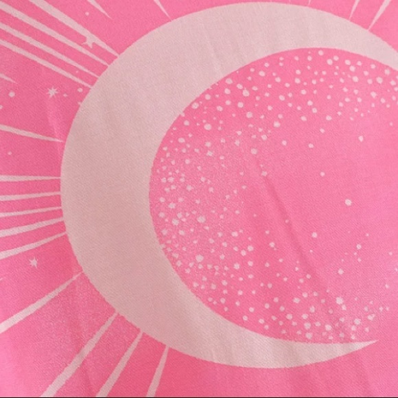 Fuchsia Pink Cosmic Galaxy Moon Boho Short Kimono Coverup Robe - Picture 8 of 10